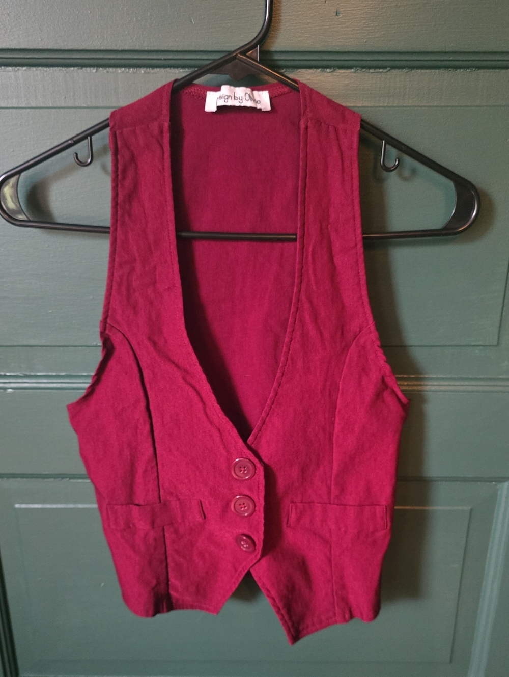 Women's Button-Front Burgundy Vest by